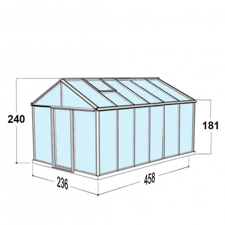 Helios Senior Kas afmetingen 10,80m² Janssens natuurlijk aluminium en gehard glas met sokkel