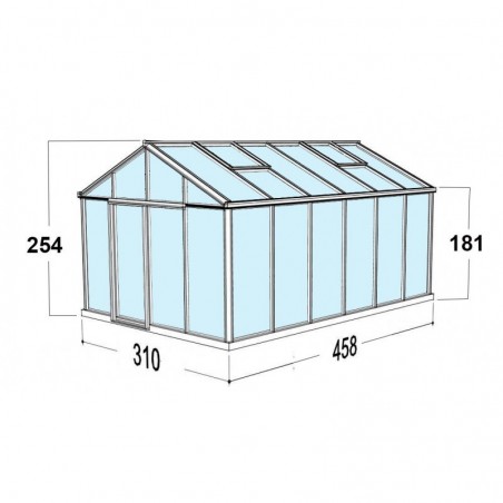 Helios Senior Kas afmetingen 14,20m² Janssens natuurlijk aluminium en gehard glas met sokkel