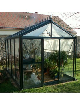 Janssens Helios Seniorenkas 18,80m² gelakt aluminium en gehard glas met sokkel