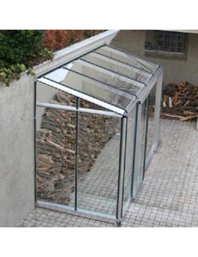 Arcadia Hobby Janssens aanbouwkas, 4,90m², natuurlijk aluminium en gehard glas met onderbouw
