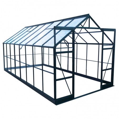 Jade Serre 11,80m2 in grün lackiertem Aluminium und gehärtetem Glas mit Basis