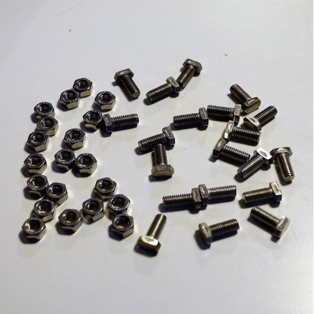 20 roestvrijstalen M6 x 14 bouten en moeren met gesneden kop
