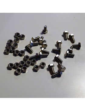 20 roestvrijstalen bouten en moeren M6x10