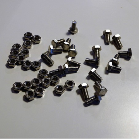 20 roestvrijstalen bouten en moeren M6 x 16