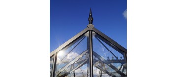 Janssens Eos Junior T 11,40m² kas in zwart gelakt aluminium en gehard glas met voet