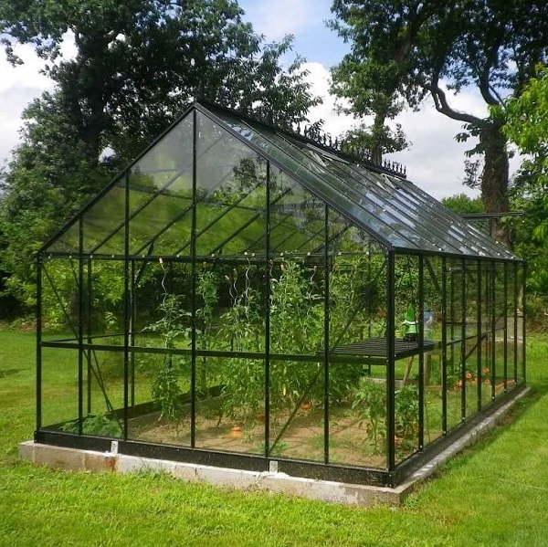 serre Saphir 14,60 m² noire aluminium et verre trempé ciel mon jardin