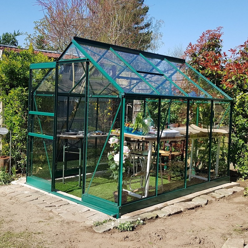 serre en verre trempé Opale 4,70 m² verte Ciel mon jardin